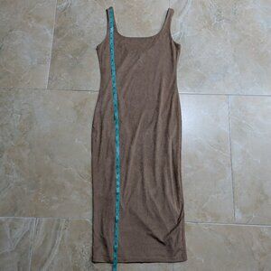 Windsor Brown Faux Suede Sleeveless Bodycon Dress - Size Medium